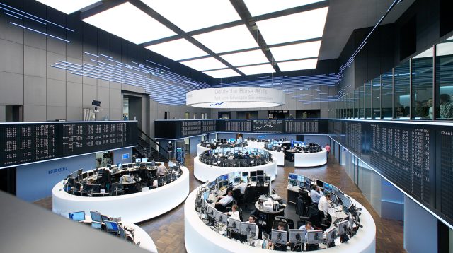 Der Frankfurter Handelssaal der Deutschen Börse