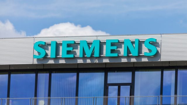 Siemens-Logo in Nürnberg, Deutschland