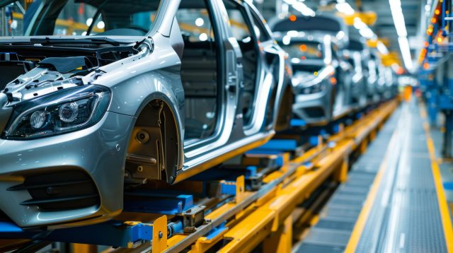 Moderne Automobilproduktion in einer Fabrik