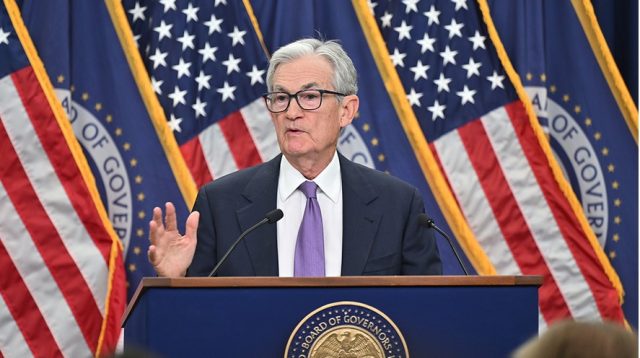 Fed-Gouverneur Jerome Powell bei der Pressekonferenz Ende Oktober 2025