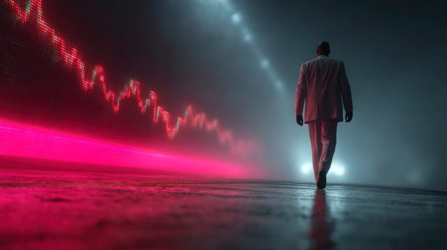 Manager läuft entlang von Graphen