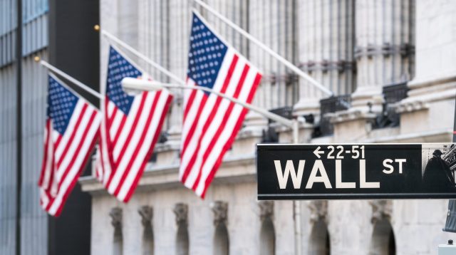 Wall Street im New Yorker Stadtbezirk Manhattan