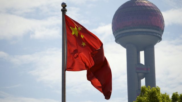 Flagge Chinas in Shanghai