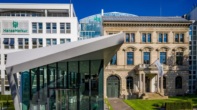 Die HanseMerkur Zentrale in Hamburg, Deutschland