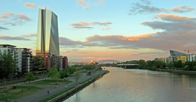 Die EZB in Frankfurt am Main, Deutschland