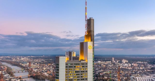 Der Commerzbank Tower in Frankfurt am Main, Deutschland