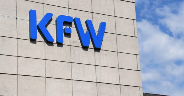 Bonn, North Rhine-Westphalia / Germany  - May 15, 2018: KfW logo in Bonn, Germany - KfW is a german government-owned development bank