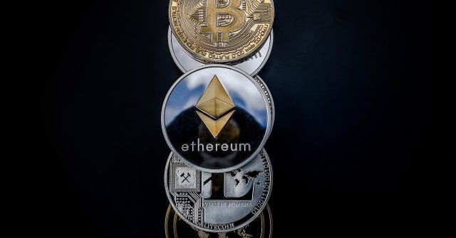 Kryptowährungen Bitcoin, Ethereum, Litecoin und Ripple.