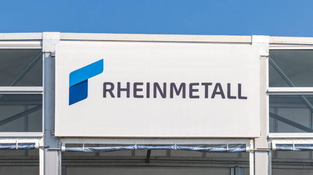 Das Firmenlogo des deutschen Rüstungsunternehmens Rheinmetall