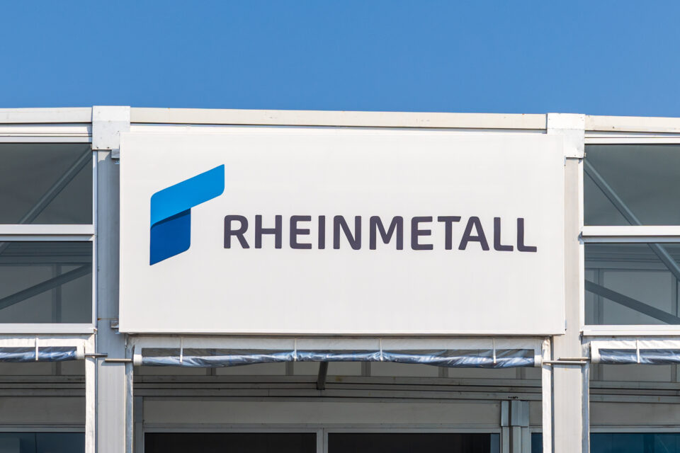 Das Firmenlogo des deutschen Rüstungsunternehmens Rheinmetall