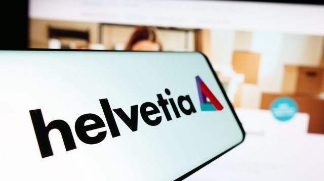 Helvetia Logo auf einem Handybilschirm