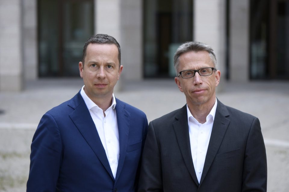 Die Spitze des Verbands der Sparda-Banken: Vorstandsvorsitzender Florian Rentsch und Vorstandsmitglied Uwe Sterz.