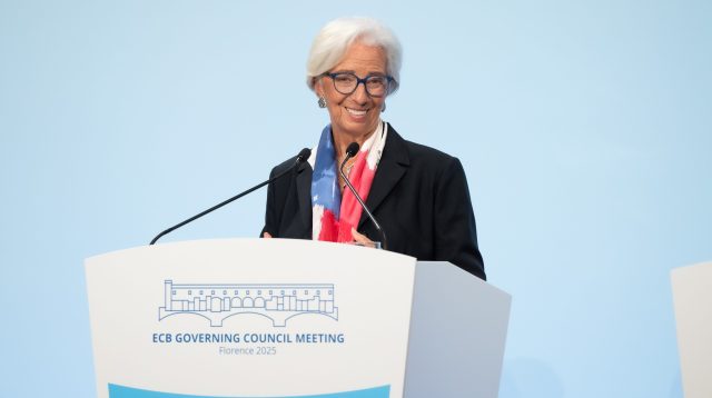 Christine Lagarde bei der EZB-Ratssitzung in Florenz