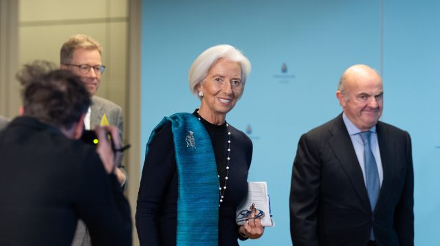Christine Lagarde bei der heutigen Pressekonferenz in Frankfurt