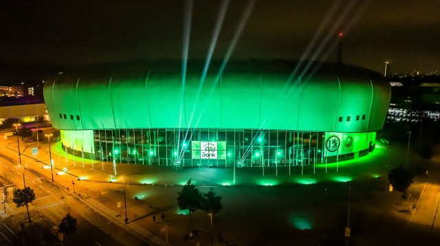 Der PSD Bank Dome in Düsseldorf – schon bald in neuen Farben? Der Sponsor, die PSD Bank Rhein-Ruhr, geht absehbar in der Sparda-Bank West auf. Die Marke „Sparda-Bank Arena“ ist bereits angemeldet.