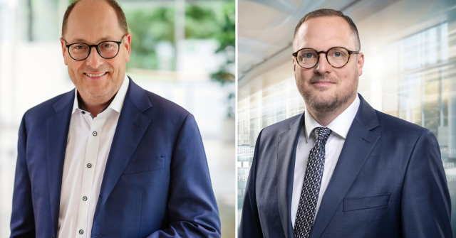 Verhandeln über eine Fusion: Michael Hoeck (links), Vorstandsvorsitzender des Genoverbandes, und David Peters (rechts), Vorstand des Verbandes der PSD Banken.