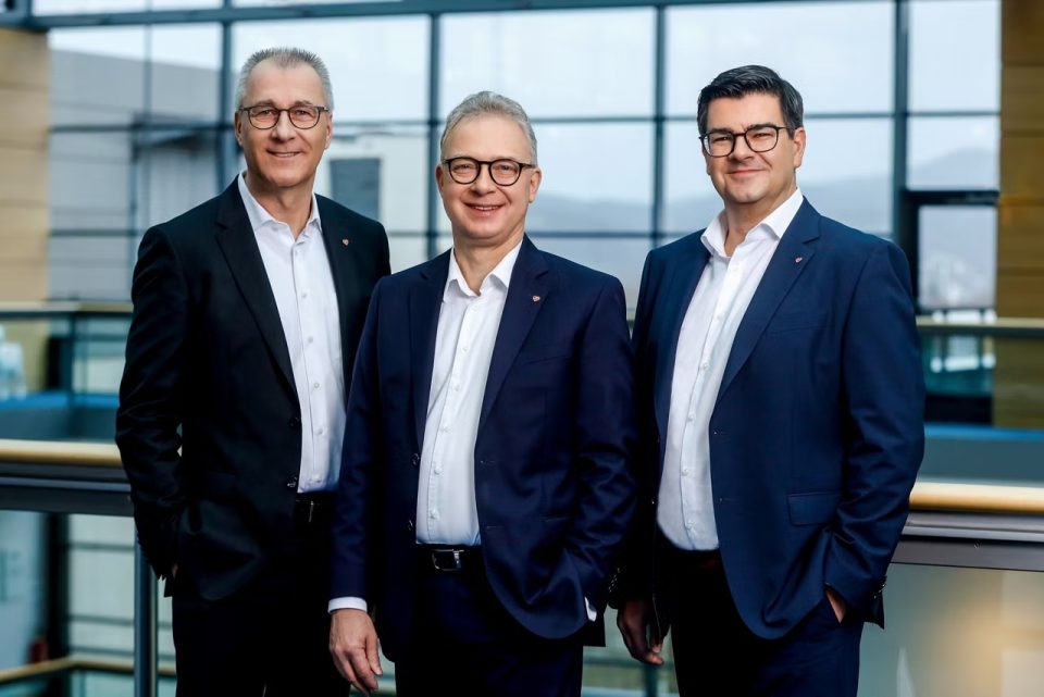 Der Vorstand der Volksbank Köln Bonn (v.l.): Volker Klein, Jürgen Pütz (Vorstandsvorsitzender), Jürgen Neutgens.
