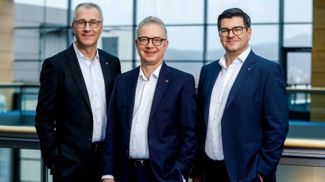 Der Vorstand der Volksbank Köln Bonn (v.l.): Volker Klein, Jürgen Pütz (Vorstandsvorsitzender), Jürgen Neutgens.