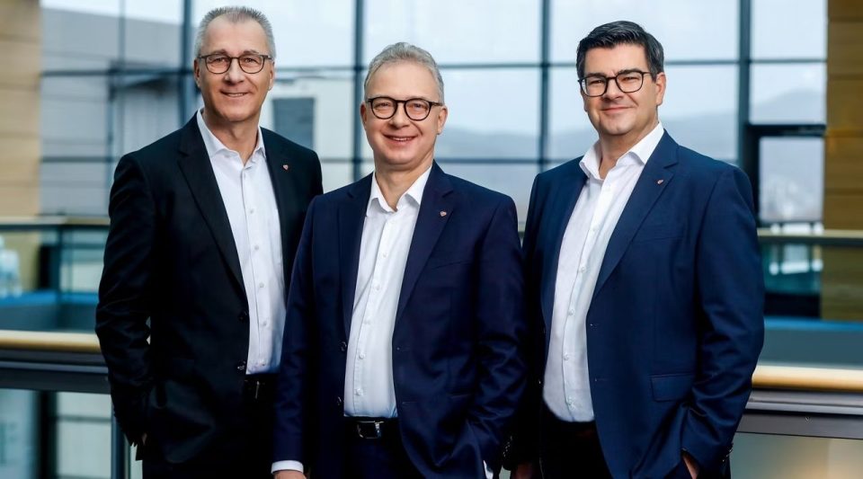 Der Vorstand der Volksbank Köln Bonn (v.l.): Volker Klein, Jürgen Pütz (Vorstandsvorsitzender), Jürgen Neutgens.