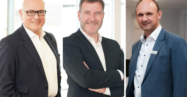 Vorstand der Sparda-Bank München. Von links: Joachim Gorny, Peter Berger (Vorsitzender), Georg Spenger.