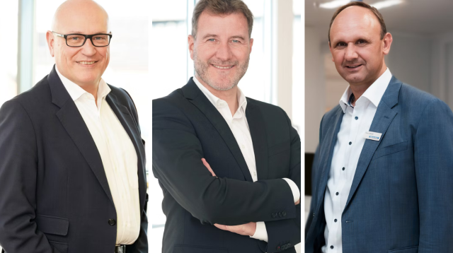 Vorstand der Sparda-Bank München. Von links: Joachim Gorny, Peter Berger (Vorsitzender), Georg Spenger.