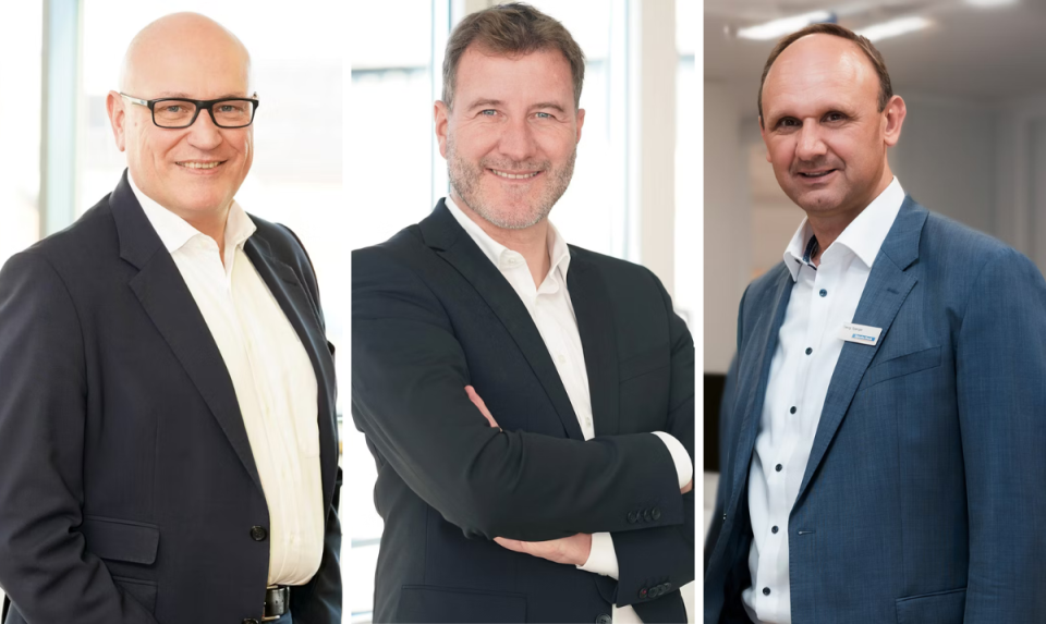Vorstand der Sparda-Bank München. Von links: Joachim Gorny, Peter Berger (Vorsitzender), Georg Spenger.