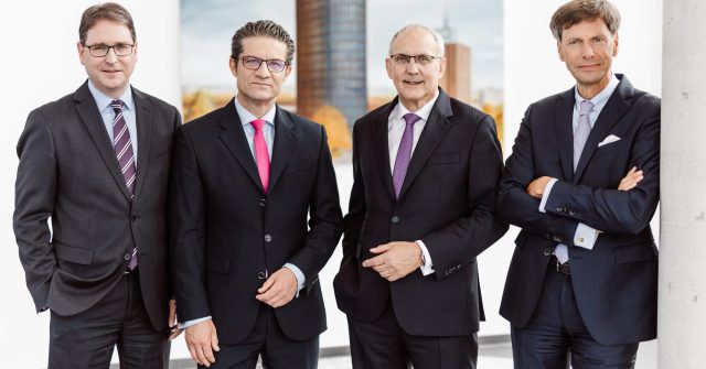 Der Vorstand der Volksbank Brawo (v.l.n.r.): Lars Berkefeld (Sprecher), Carsten Ueberschär, Jürgen Wache (designierter Vorsitzender) und Heiner Arnoldi.